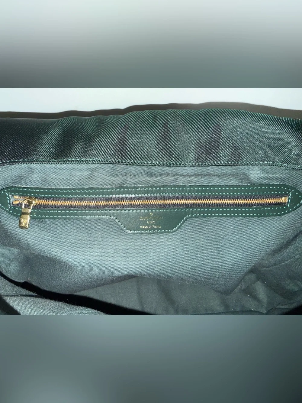 Louis Vuitton Dark Green Taiga  Leather Messenger Bag with Brass Hardware